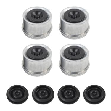 Imagem de Haofy 2pcs Reboque Cubo Rolamento de Poeira Tampa de Poeira 1.98in Eixo de Reboque de pó Copo Galvanizado de Carbono Tampa de Graxa Com 4 Plugues de Borracha para a Maioria Dos Eixos