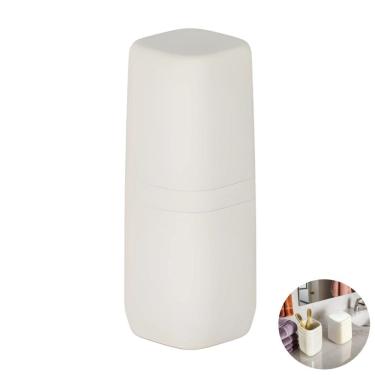 Imagem de Suporte Porta Escova de Dente Com Tampa Banheiro Bege - Aura PEA400BGF Ou 