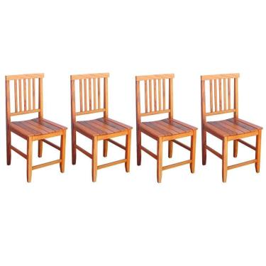 Imagem de Kit 4 Cadeiras Mineira Especial Ripada Em Madeira Maciça