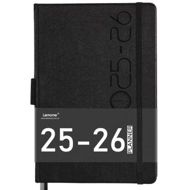 Imagem de Agenda Lemome 2025-2026 com presilha para caneta, papel grosso de 160 páginas