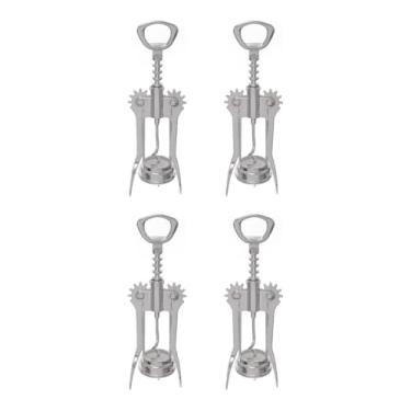 Imagem de Kit 4 Abridor de Vinho Garrafa Saca Rolha Aço inox Baccani