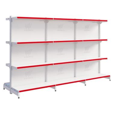 Imagem de Gôndola Centro 1 Inicial 2 Continuações 1,40m Bandeja Inclinável New Plus Carmel Imports