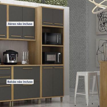 Imagem de Paneleiro Com 2 Nichos 4 Portas Torino Valdemoveis Cinamomo/grafite