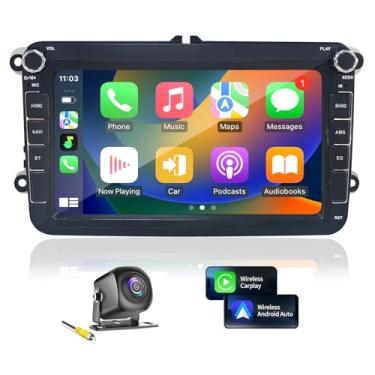 Imagem de Rádio automotivo para VW Volkswagen Seat Golf Passat Jetta Beetle Tiguan Touran EOS 20.3 cm tela sensível ao toque CarPlay Upgrade Bluetooth estéreo com Android Auto GPS Navigation WiFi FM Backup