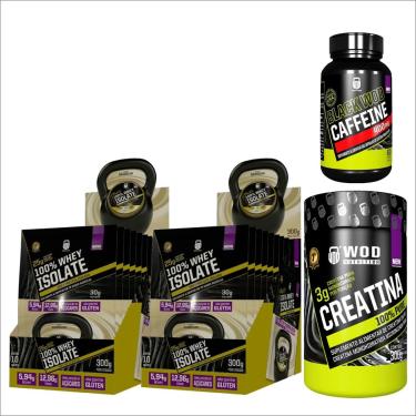Imagem de Kit Sachê Whey Isolado +Creatina 300g +Cafeína Caps-Unissex