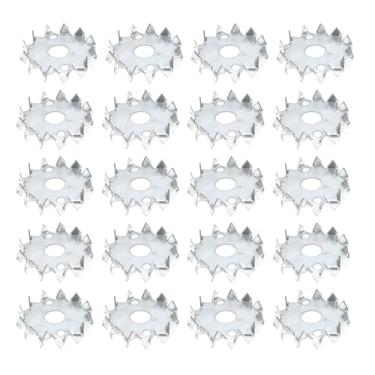 Imagem de eMagTech 20 peças de conectores de madeira de dente de cachorro dupla face arruelas de aço de 50 x 12 mm para união de viga, viga e moldura de madeira