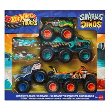 Imagem de Hot Wheels Monster Trucks Tubarões vs Dinossauros - Mattel
