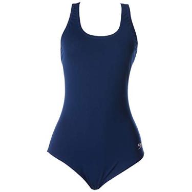 Imagem de Maiô, Speedo, Acquaplus, Tecido Liso com Costas New Racer e Maior Deslizamento, tamanho M - Marinho