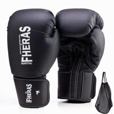 Imagem de Kit Luva Fheras Tradicional Treino Luta Boxe Muay Thai + Mochila, Pret