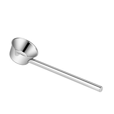 Imagem de WeiLaiKeQi Concha de água de aço inoxidável, colher para mingau, cabo longo, colher de sopa espessada, concha para banho, enxágue, cozinha, lavagem de cabelo, 14cm X 45cm Handle