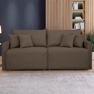 Imagem de Sofá Cama 3 Lugares Júlia Retrátil e Reclinável Veludo/Marrom - Celflex