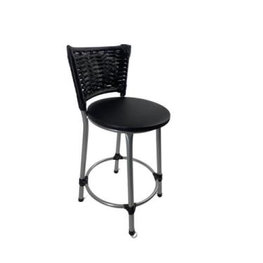 Imagem de Kit banqueta baixa junco cozinha gourmet bancada americana - FortMix, 