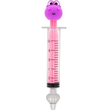 Imagem de Lavador Nasal Buba Seringa com Bico em Silicone Reutilizável Dino Roxo