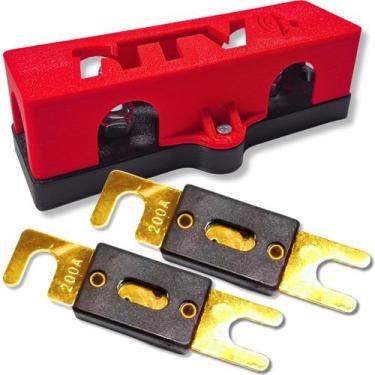 Imagem de Kit porta fusivel distribuidor 3 vias com tampa e 2 fusíveis faca anl 