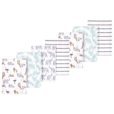 Imagem de Luvable Friends Hudson Baby, flanela para arrotar panos, pacote com 7, Safari Adventure, 14x20 inches