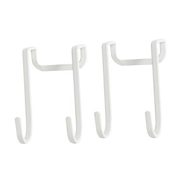 Imagem de Veemoon Cabide de tábua de passar para porta – 2 peças de suporte de tábua de ferro branco para fácil armazenamento – Design que economiza espaço para lavanderia, cozinha e organização de banheiro