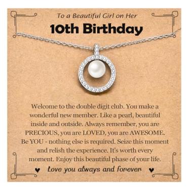 Imagem de EPIRORA Presentes de aniversário para meninas, joias de aniversário de 10/13/16/18 anos apresentam ideias para adolescentes, filha, neta, irmã, sobrinha, amigas, 40,6 + 5 cm, colar com pingente de