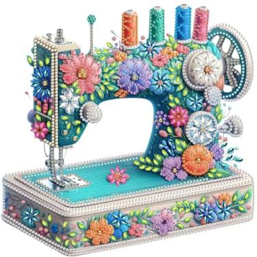 Imagem de Anuver Kits de pintura de diamante para máquina de costura para adultos, pintura de diamante com strass de cristal de forma especial 5D para iniciantes, kits de arte de diamante para decoração de