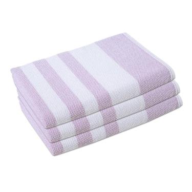 Imagem de 3 Toalha Banho Praia Piscina 430g/m2 Gigante 1,05x1,70 Vr (ROSA BRANCO - LISTRADA PREMIUM MACIA)