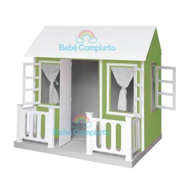 Imagem de Casinha Infantil De Brinquedo 160 Cm Em Madeira Com Gradi - Bebê Compl