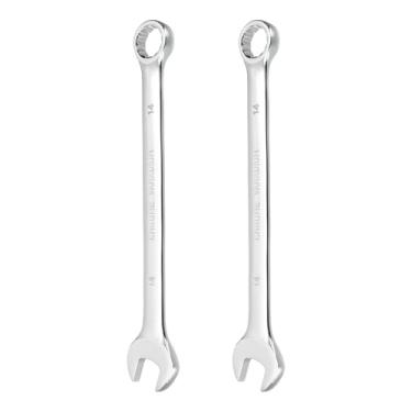 Imagem de HARFINGTON 2 peças chave de combinação 14 mm caixa métrica de 12 pontos e chave inglesa de extremidade dupla CR-V de extremidade aberta para reparo de máquinas de móveis de tubos automotivos, faça