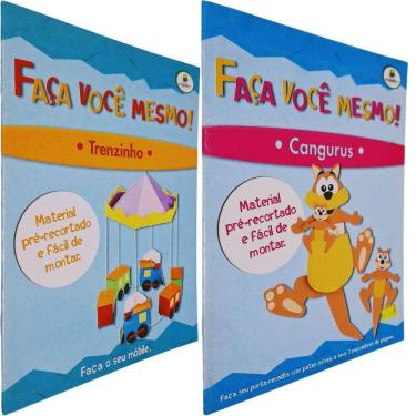 Imagem de 2 Livros Coleção Faça Você Mesmo: Trenzinho e Cangurus Material Pré-Recortado e Fácil de Montar