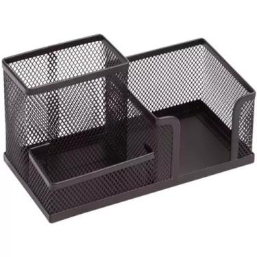 Imagem de Porta Caneta Organizador De Metal Para Mesa Escritório Aramado Com Divisórias Multiuso(3 Divisórias(ORG119))