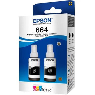 Imagem de Kit Refil para Tanque de Tinta Epson Preto 2 Unidades 70ml T664