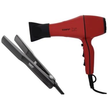 Imagem de KIT TAIFF - SECADOR PROFISSIONAL STYLE RED 2000W 220V + PRANCHA CERAMI