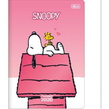 Imagem de Tilibra - Planner Grampeado 17,8 x 25,4 cm Snoopy 90 G 2026 - Fundo Rosa - TILIBRA