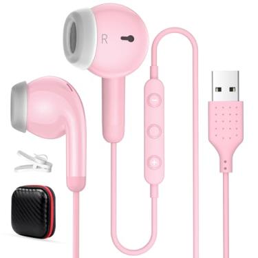 Imagem de Fones de ouvido USB para PC, fones de ouvido com microfone para computador, fone de ouvido USB com fio com microfone, controle de áudio, isolamento de ruído, fones de ouvido estéreo para laptop Dell