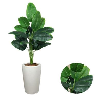Imagem de Planta Artificial Bananeira + Vaso Cone Liso Completo Cores - PlantaIm