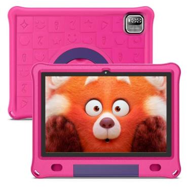Imagem de PRITOM Tablet Android 15, tablet infantil de 25 cm, controle parental, tablets expansíveis de 64 GB + 1 TB para crianças, WiFi6, educacional, jogos, software infantil pré-instalado, com capa de EVA