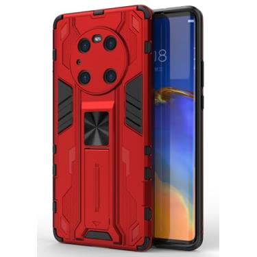 Imagem de SORAKA Capa para Huawei Mate 40 Pro com suporte Capa de proteção resistente para Huawei Mate 40 Pro Capa com placa de metal para suporte magnético para carro Capa Silm Fit