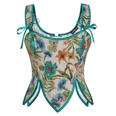 Imagem de Espartilho feminino sexy vintage vintage dos anos 1920, corpete com ca