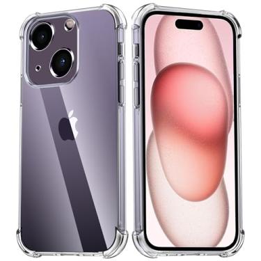 Imagem de USTIYA Capa para iPhone 15 6.1 polegadas Uso Resistente Bumper de Absorção Choques em TPU Transparente Protector Câmera com Espessamento nas Quatro Pontas da Carcasa