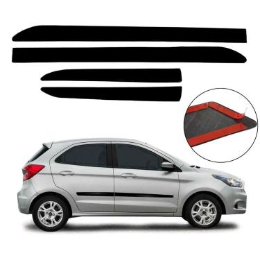 Imagem de Jogo Friso Lateral Borrachão Ford Ka 2014 a 2021 4 Portas Preto