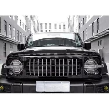 Imagem de Grade de para-choque de carro tiras decorativas kit de corpo de grade de corrida grade de para-choque frontal compatível com parte externa do tanque 300 (preto)