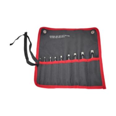 Imagem de Colaxi Conjunto de 9 furadores de couro oco, multifuncional, leve, aço carbono, com bolsa rollup, 3/32''-25/64'' para cintos de exemplo