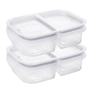 Imagem de Kit 2 Potes Hermético com 2 Divisórias 500ml Porta Frios Marmita Fruta