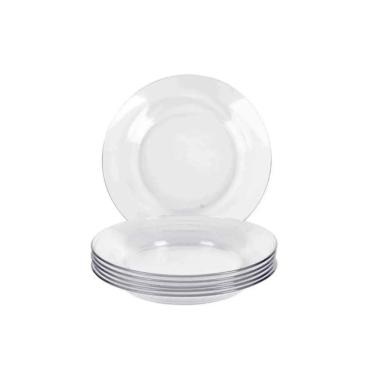 Imagem de Kit Jogo De Pratos Liso Fundo 6 Unidades Restaurante Buffet