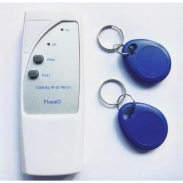 Imagem de FissaiD Copiadora de cartão RFID de 125 kHz para cartão de proximidade 1326 cartões de família EM4100 cartão de identificação com 2 peças de chaveiro (EM-H-ID)