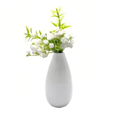 Imagem de Vaso de cerâmica pequeno de 10 cm, mini vaso de flores de haste única, suporte floral decorativo para decoração de mesa de escritório em casa, mesa de mesa (verde)