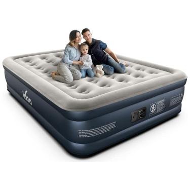 Imagem de Colchão de Ar iDOO Queen com Bomba Integrada, 45 cm de Altura para Conforto Superior, Estrutura de Quatro Câmaras Atualizada