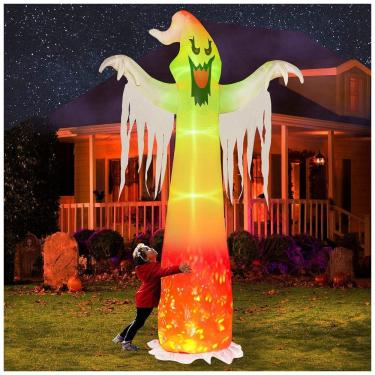 Imagem de Fantasma Inflável de 2,7 Metros com Luzes LED para Decoração de Halloween