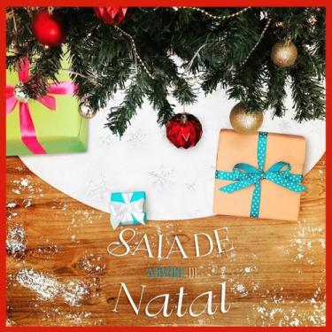 Imagem de Saia para Árvore De Natal de Veludo Pelo Alto Branco Detalhes Prata Do