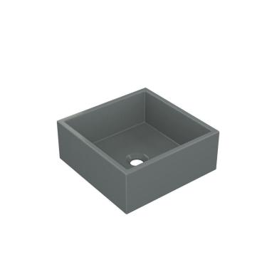 Imagem de Cuba De Apoio Banheiro Pérola Pedra 30x30cm Chumbo Fosco
