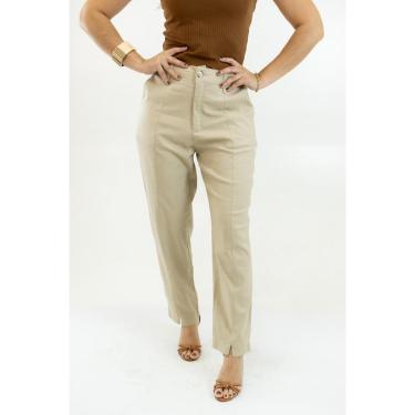 Imagem de Calça Mom Feminina Alfaiataria Cintura Alta Linho Anticorpus-Feminino