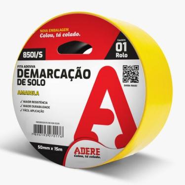 Imagem de Fita demarcacao solo amarelo adere 50mmx15m