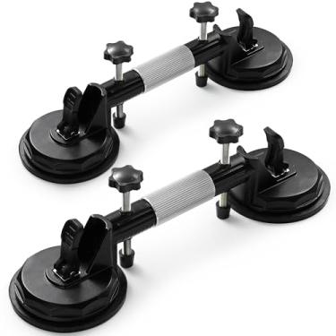 Imagem de Conjunto de 2 peças de costura de granito, ventosas ajustáveis a vácuo, ferramenta de nivelamento de união de liga de alumínio, ferramenta profissional de instalação de bancada de piso de laje de